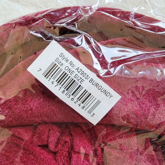 Leg Avenue Burgundy Velvet Ruched Witch Hat - Picture 4 of 4